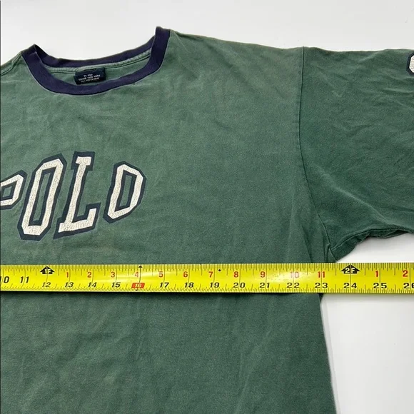 Vintage Polo Ralph Laurem Men's T Shirt XL Green Cotton Made In USA Short Sleeve - Picture 4 of 15